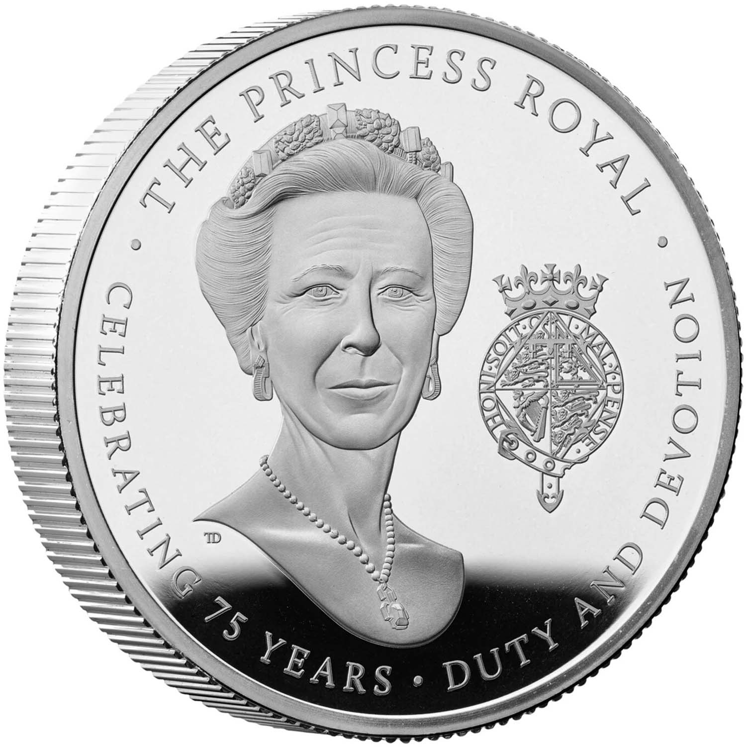 5 Pounds - Charles III Princess Anne; Silver Piedfort obverse