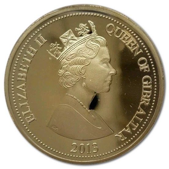 Gibraltar 5 Pounds - Elizabeth II Coronation Jubilee of Queen Victoria & Queen Elizabeth II obverse