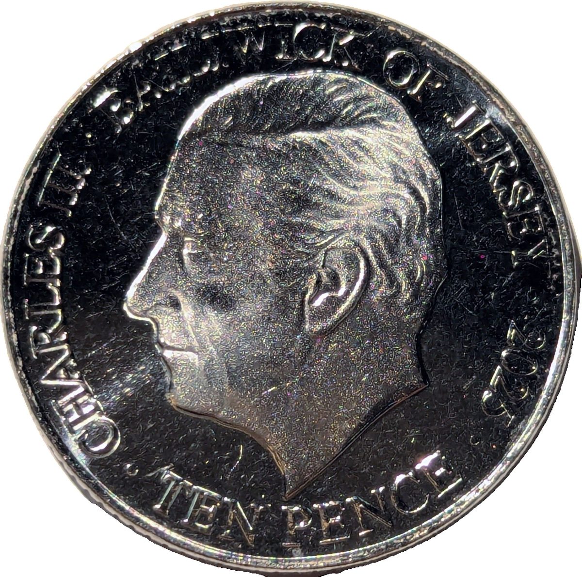 Jersey 10 Pence - Charles III King George II obverse