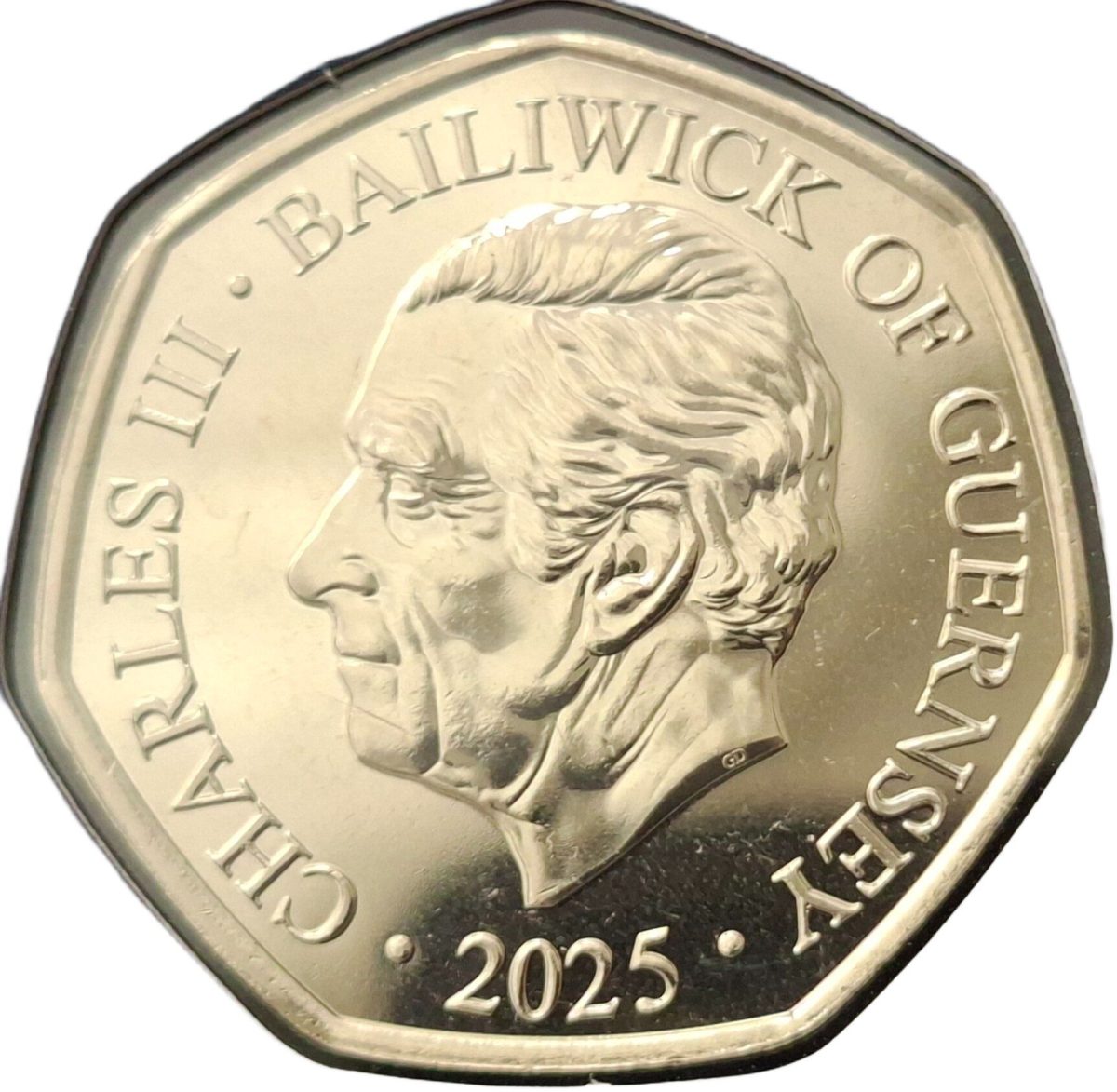 Guernsey 50 Pence - Charles III Titanic - The Departure obverse