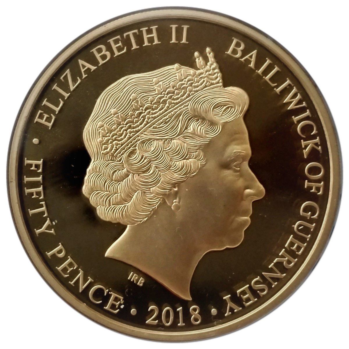 Guernsey 50 Pence - Elizabeth II Birthday of Prince George - Newborn obverse