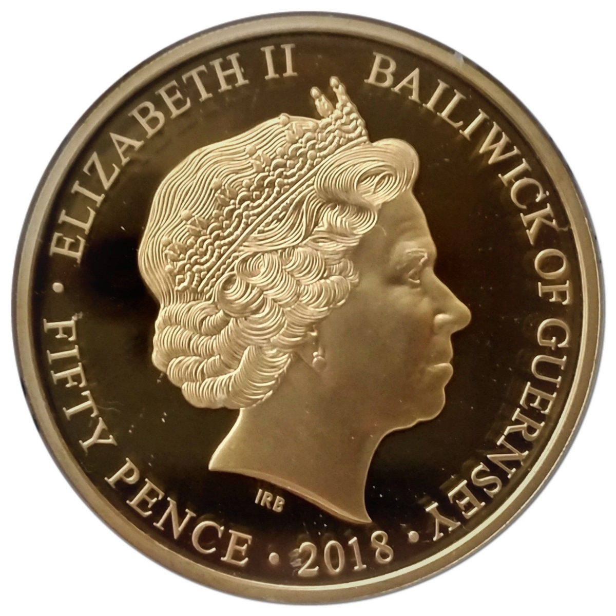 Guernsey 50 Pence - Elizabeth II Birthday of Prince George - Royal family obverse