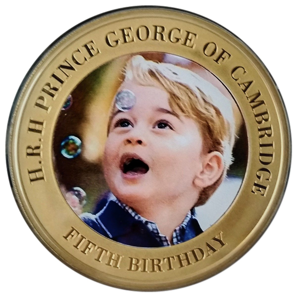 Guernsey 50 Pence - Elizabeth II Birthday of Prince George - George with soap bubbles
