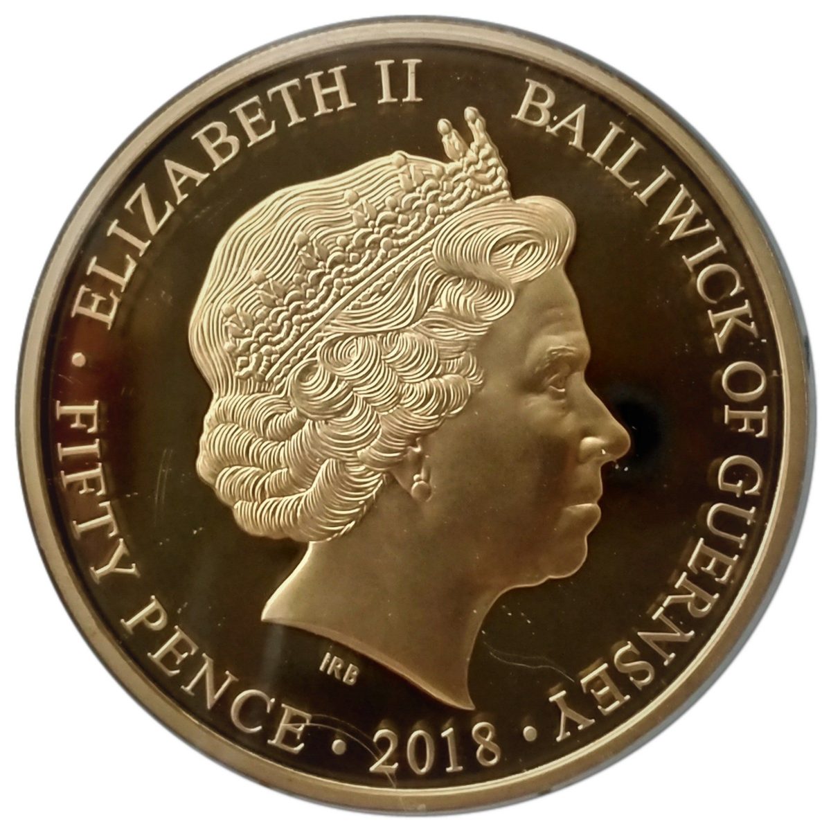 Guernsey 50 Pence - Elizabeth II Birthday of Prince George - 5 years old Prince George obverse