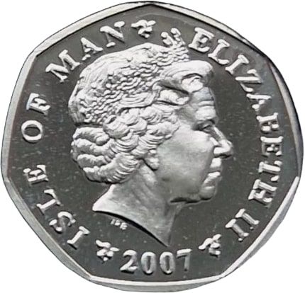 Isle of Man 50 Pence - Elizabeth II Tourist Trophy Races; Silver Proof obverse