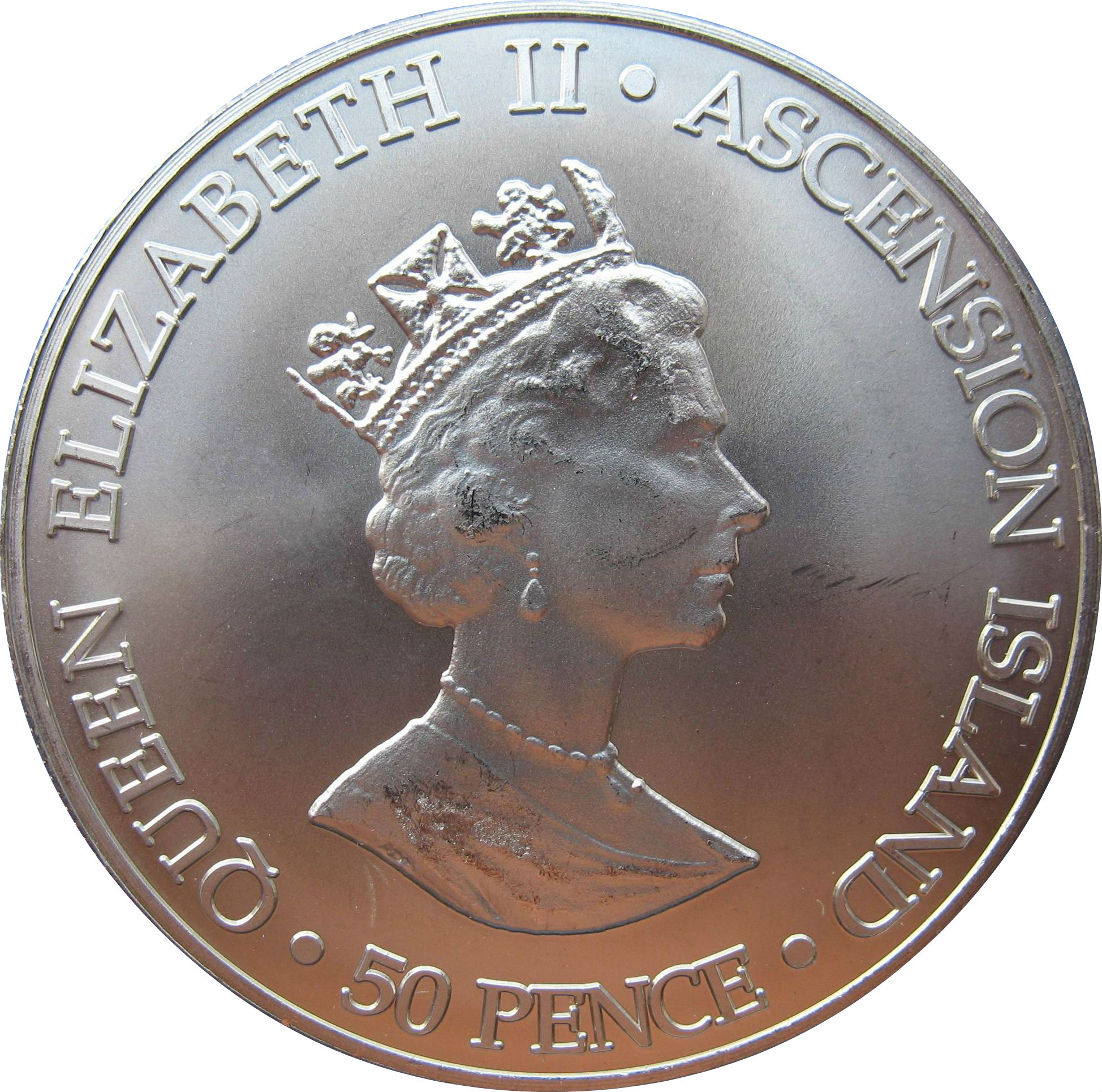 Ascension Island 50 Pence - Elizabeth II Queen Mother obverse