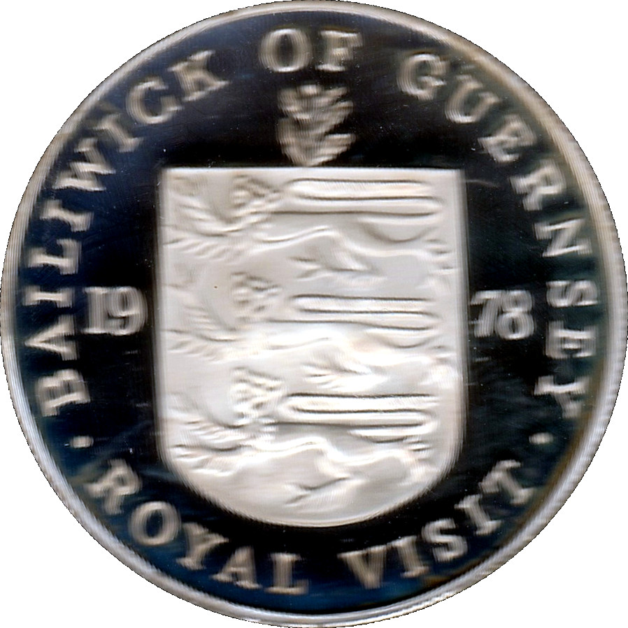 Guernsey 25 Pence - Elizabeth II Royal Visit; Silver Proof