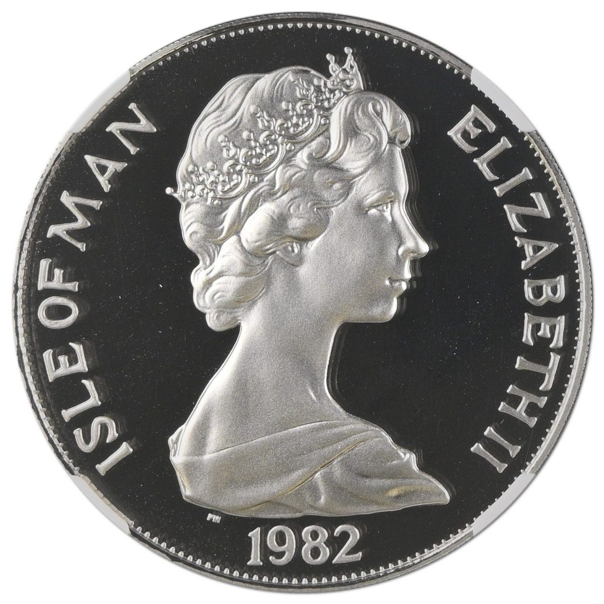 Isle of Man 1 Crown - Elizabeth II World Cup in Spain - Victors; Platinum obverse