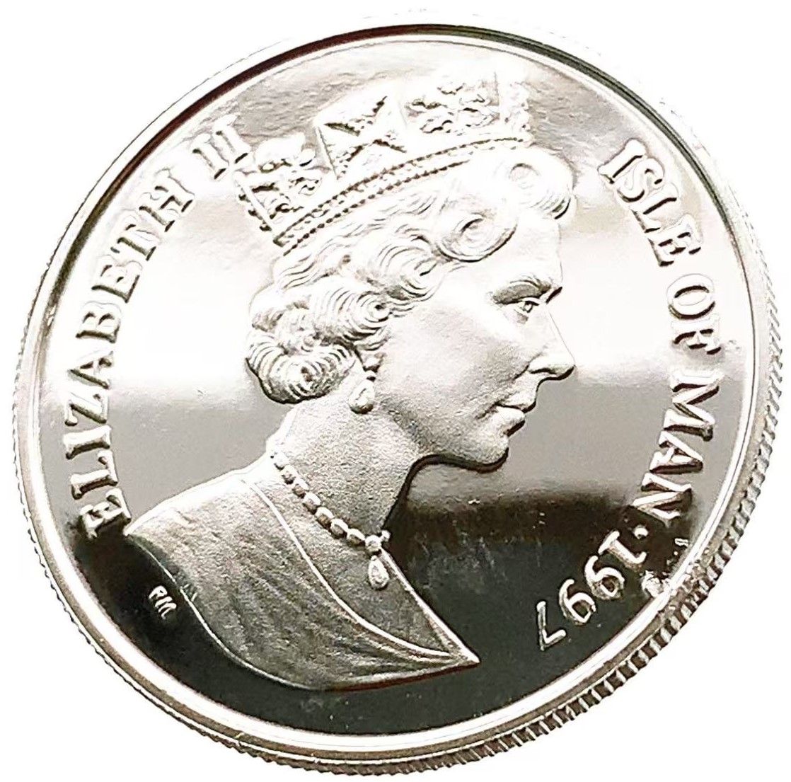 Isle of Man ⅕ Crown - Elizabeth II Long-haired Smoke Cat; Platinum obverse