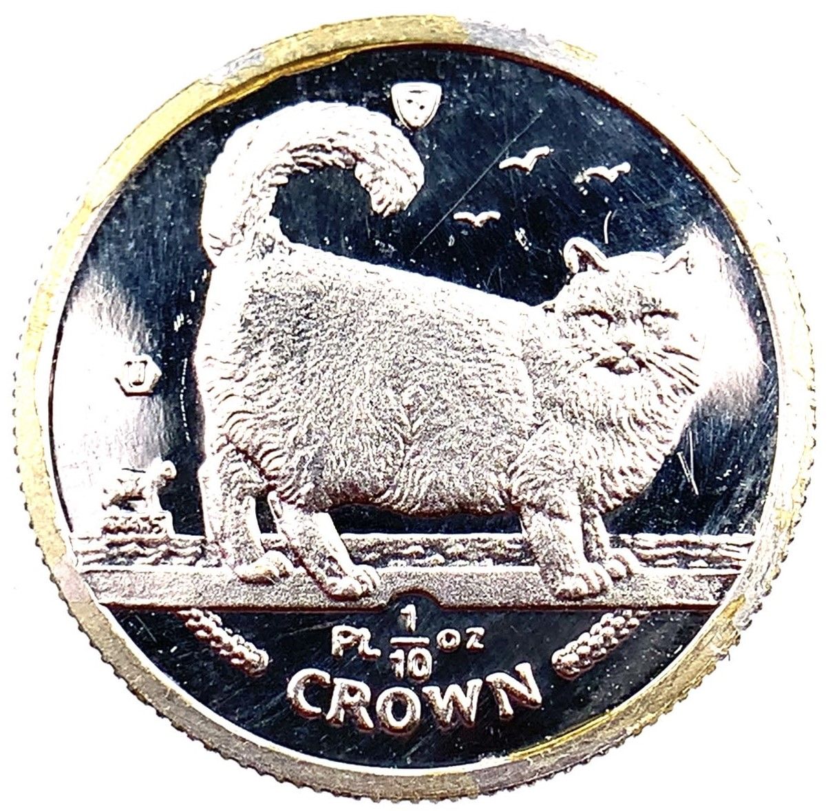 Isle of Man ⅒ Crown - Elizabeth II Birman Cat; Platinum