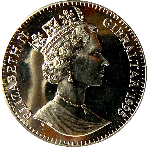 Gibraltar 1 Crown - Elizabeth II Island Games obverse