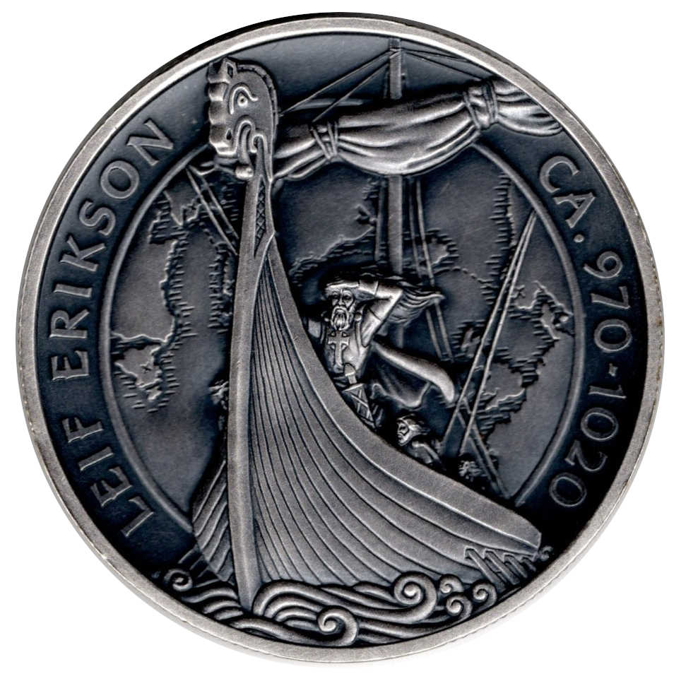 Isle of Man 1 Crown - Elizabeth II Leif Erikson