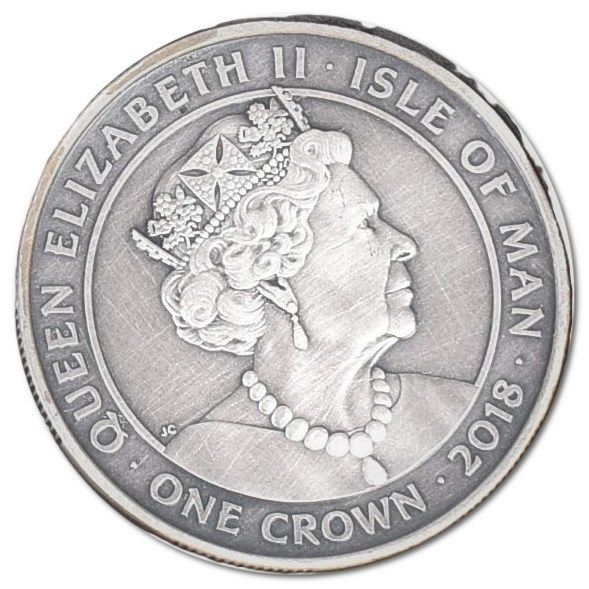 Isle of Man 1 Crown - Elizabeth II Olaf Tryggvason obverse