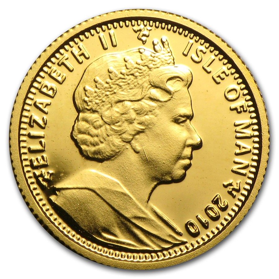 Isle of Man 1/25 Crown - Elizabeth II Abyssinian Cat obverse