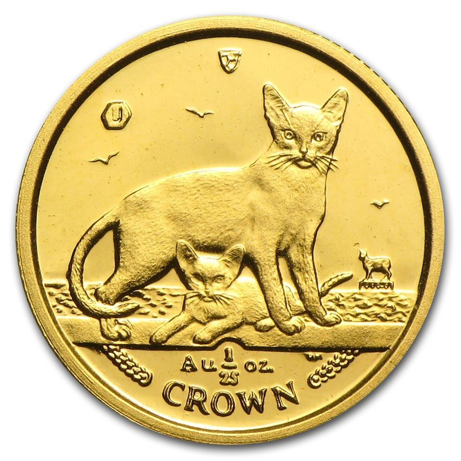 Isle of Man 1/25 Crown - Elizabeth II Abyssinian Cat