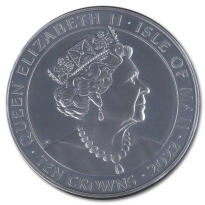 Isle of Man 10 Crowns - Elizabeth II Battle of Hafrsfjord obverse