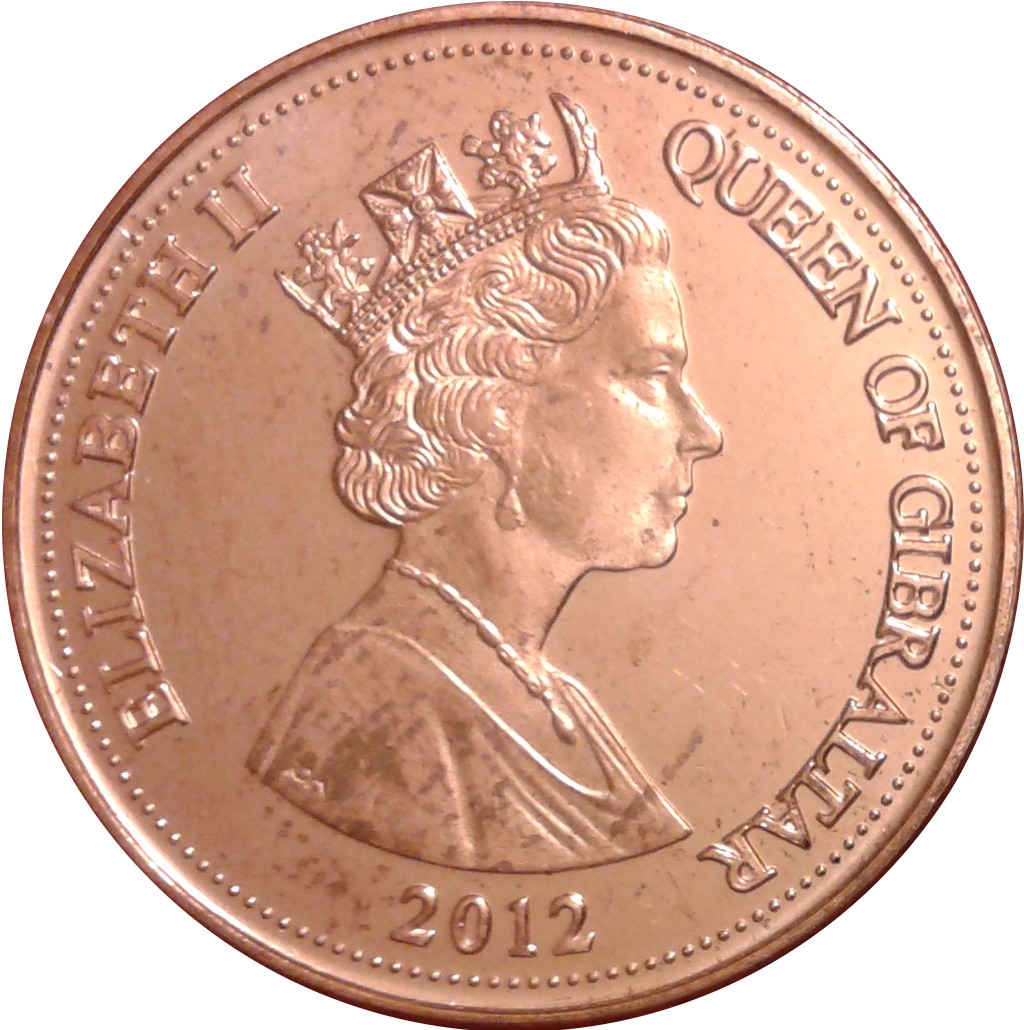 Gibraltar 2 Pence - Elizabeth II Operation Torch; smaller bust obverse