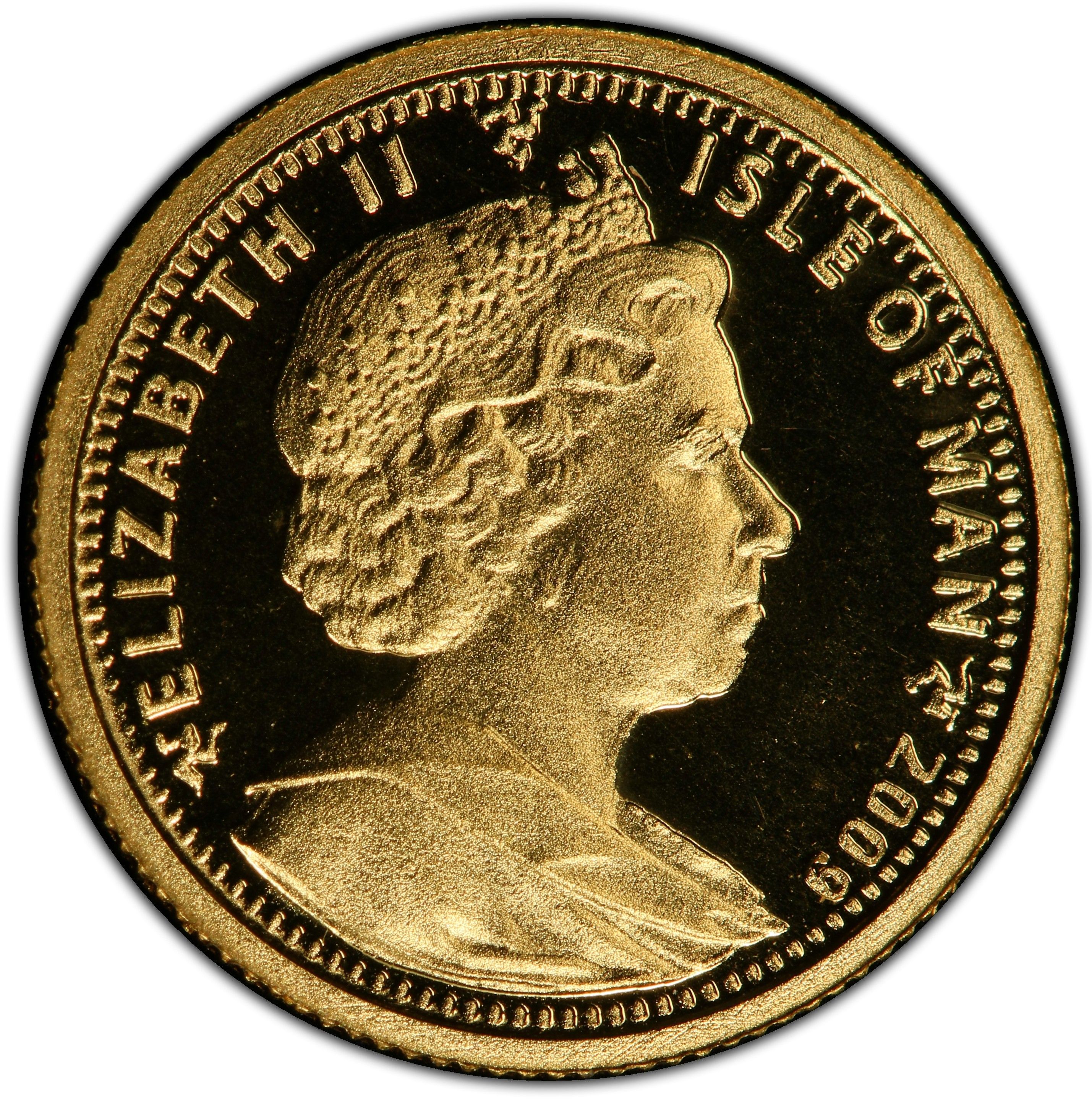 Isle of Man 1/25 Crown - Elizabeth II Chinchilla Cat obverse