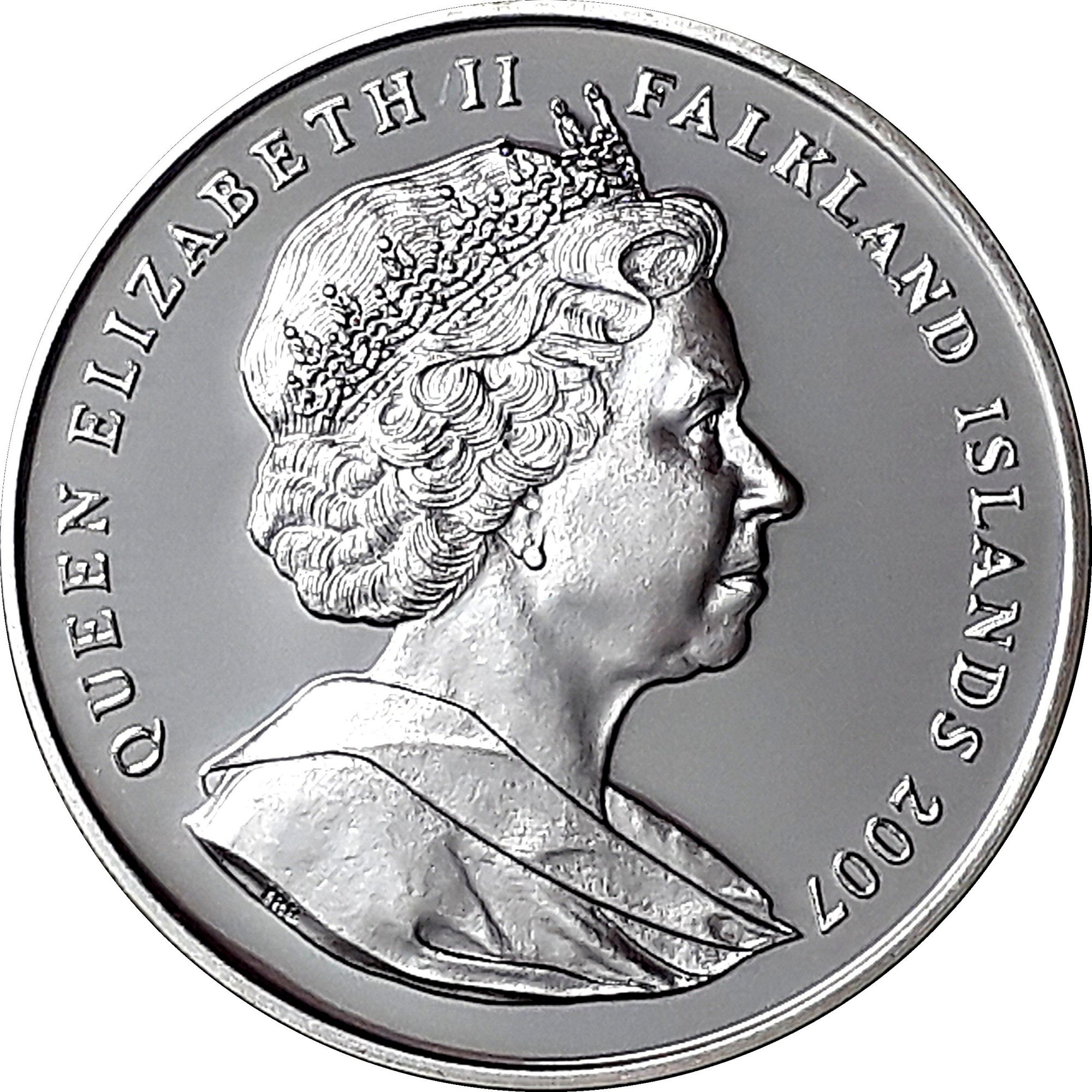 Falkland Islands 1 Crown - Elizabeth II Queen Elizabeth I; Silver Proof Issue obverse