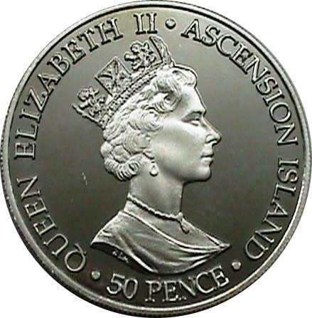 Ascension Island 50 Pence - Elizabeth II Golden Jubilee obverse