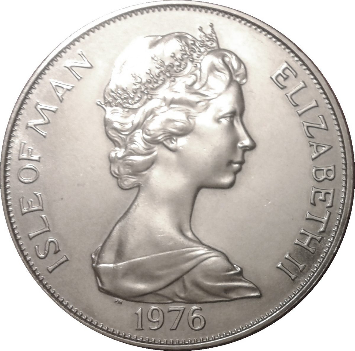 Isle of Man 1 Crown - Elizabeth II Horse Tram obverse