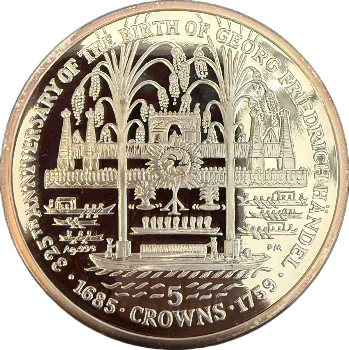 Isle of Man 5 Crowns - Elizabeth II Georg Friedrich Händel