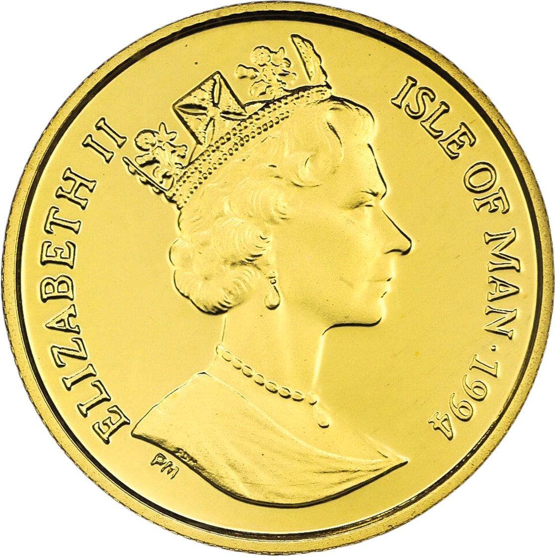 Isle of Man ⅒ Noble - Elizabeth II Longboat; Gold Proof obverse
