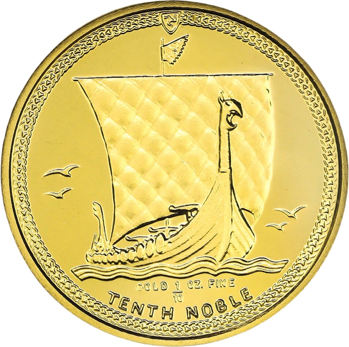 Isle of Man ⅒ Noble - Elizabeth II Longboat; Gold Proof