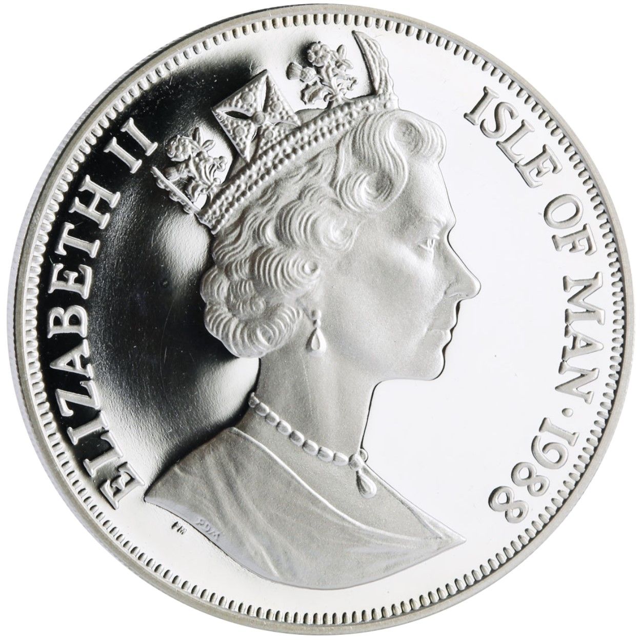 Isle of Man 1 Crown - Elizabeth II Manx Cat; Silver obverse