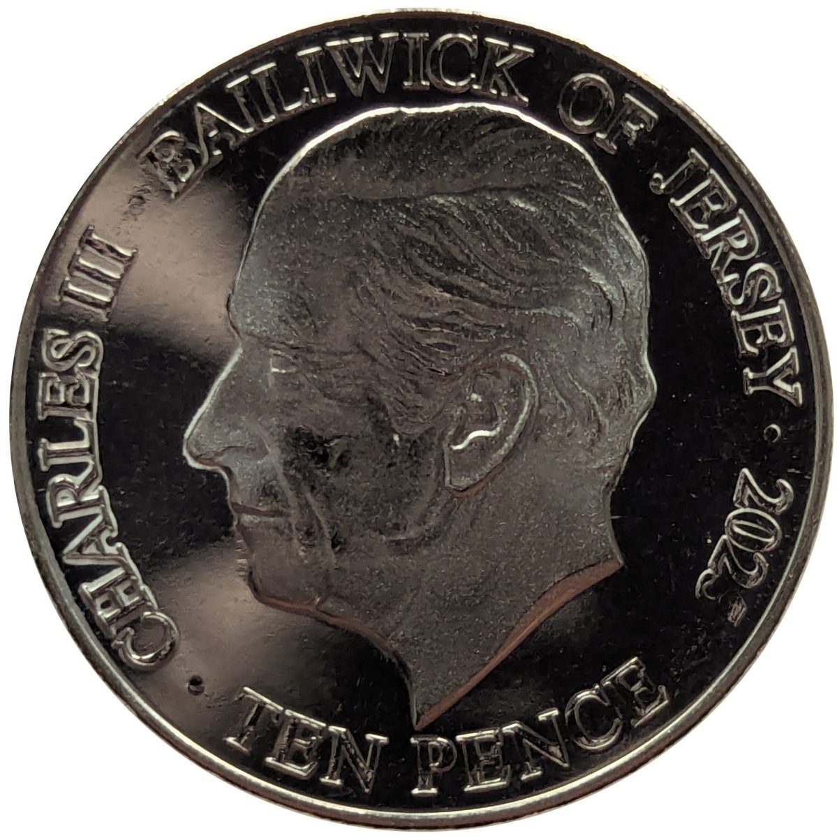 Jersey 10 Pence - Charles III King George III obverse