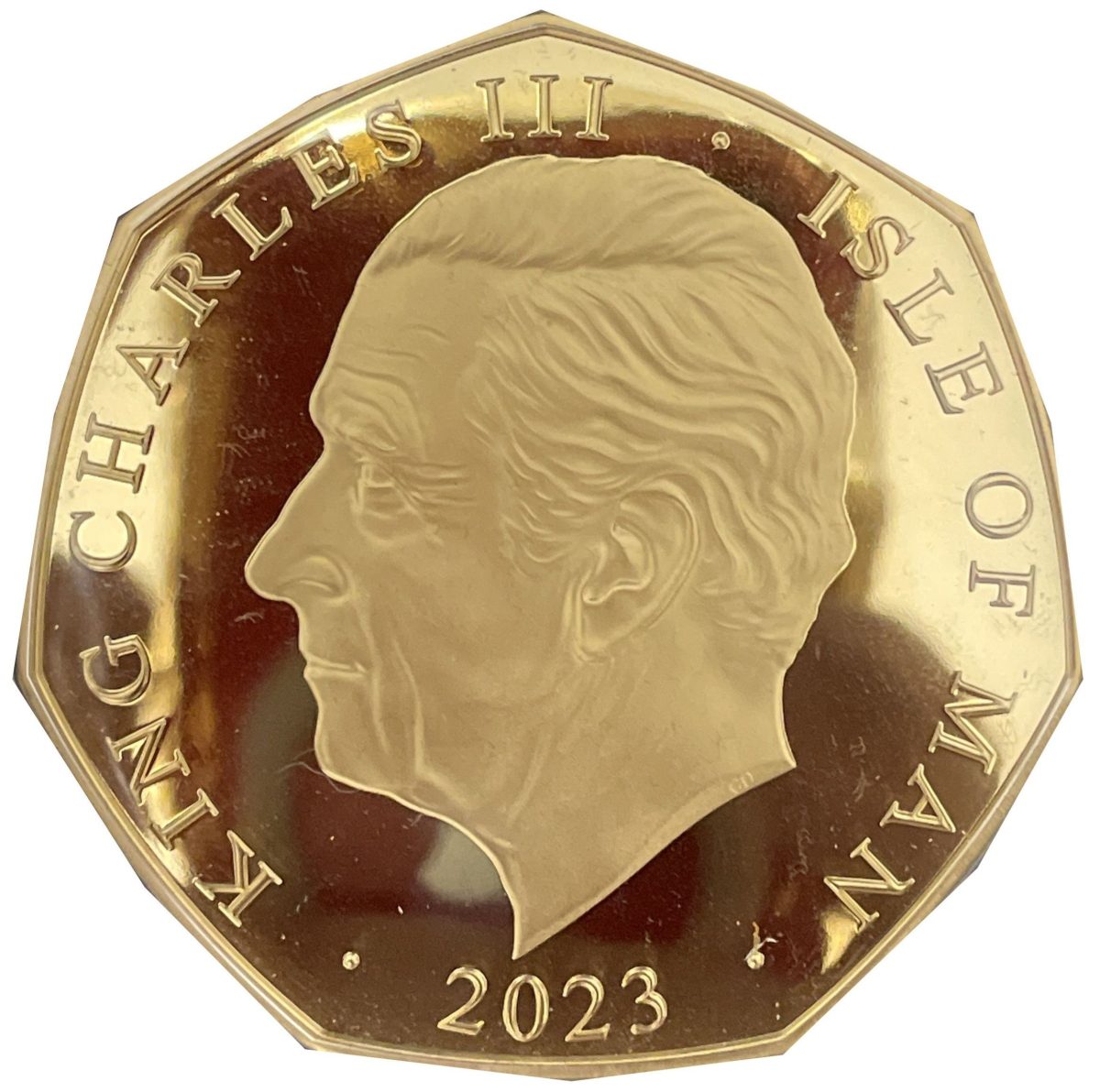 Isle of Man 50 Pence - Charles III Anthem - God Save the King; Gold Proof 1oz. obverse