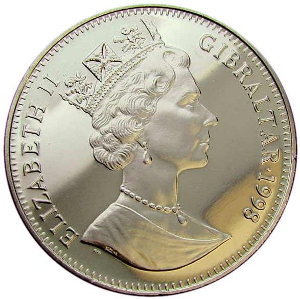 Gibraltar 1 Crown - Elizabeth II Peter Rabbit obverse