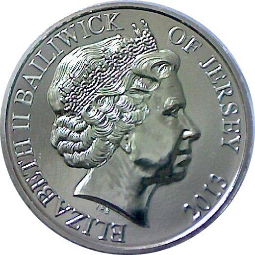 Jersey 5 Pounds - Elizabeth II Remembrance Day 2013 obverse
