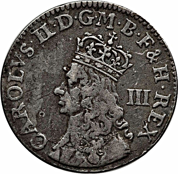 3 Pence - Charles II Milled issue obverse