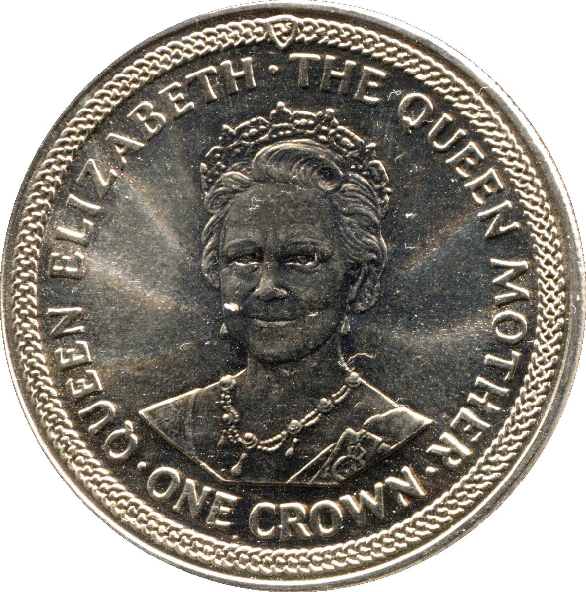 Isle of Man 1 Crown - Elizabeth II Queen Mother reverse