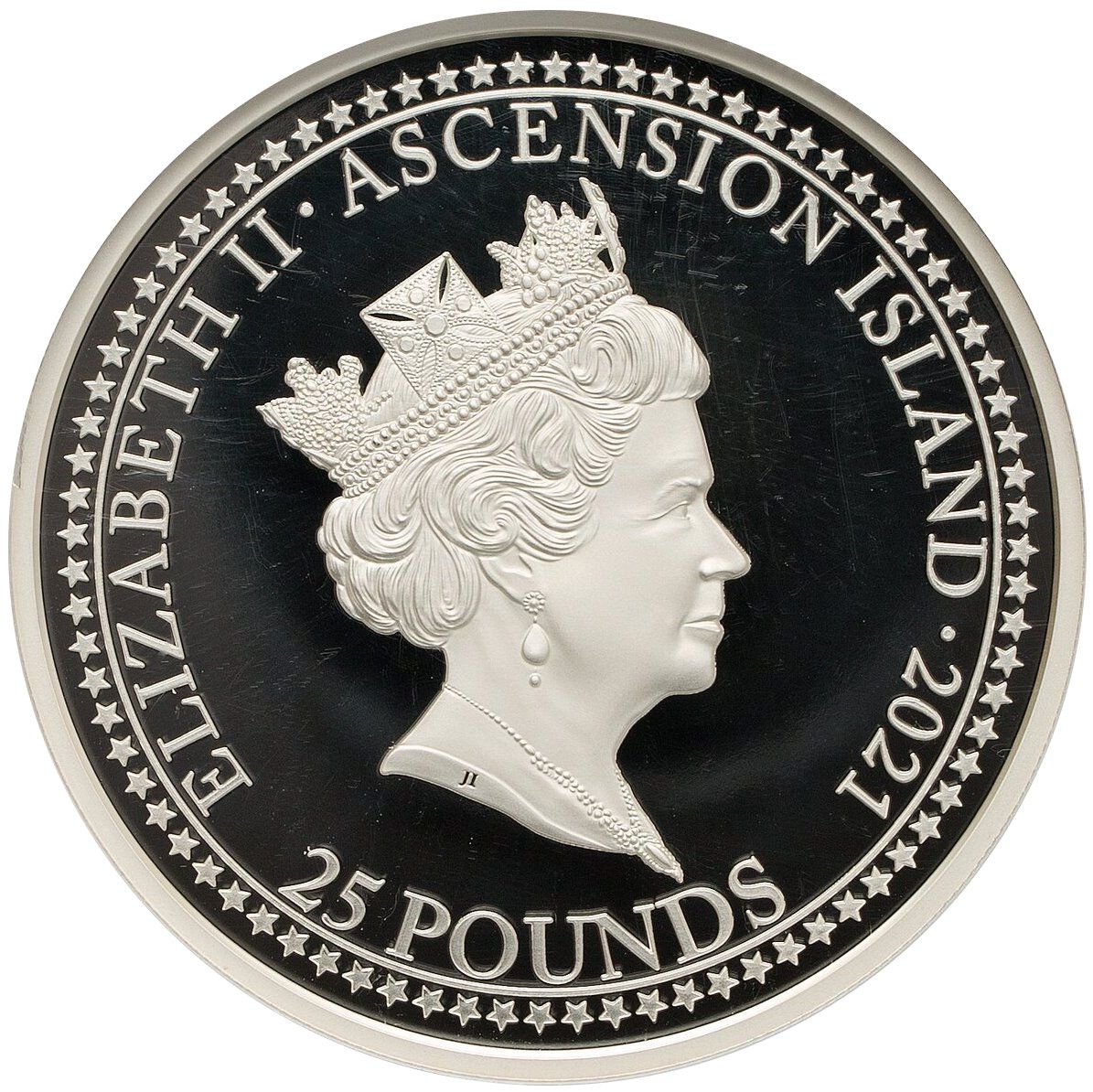 Ascension Island 25 Pounds - Elizabeth II Bonomi Pattern - Britannia obverse