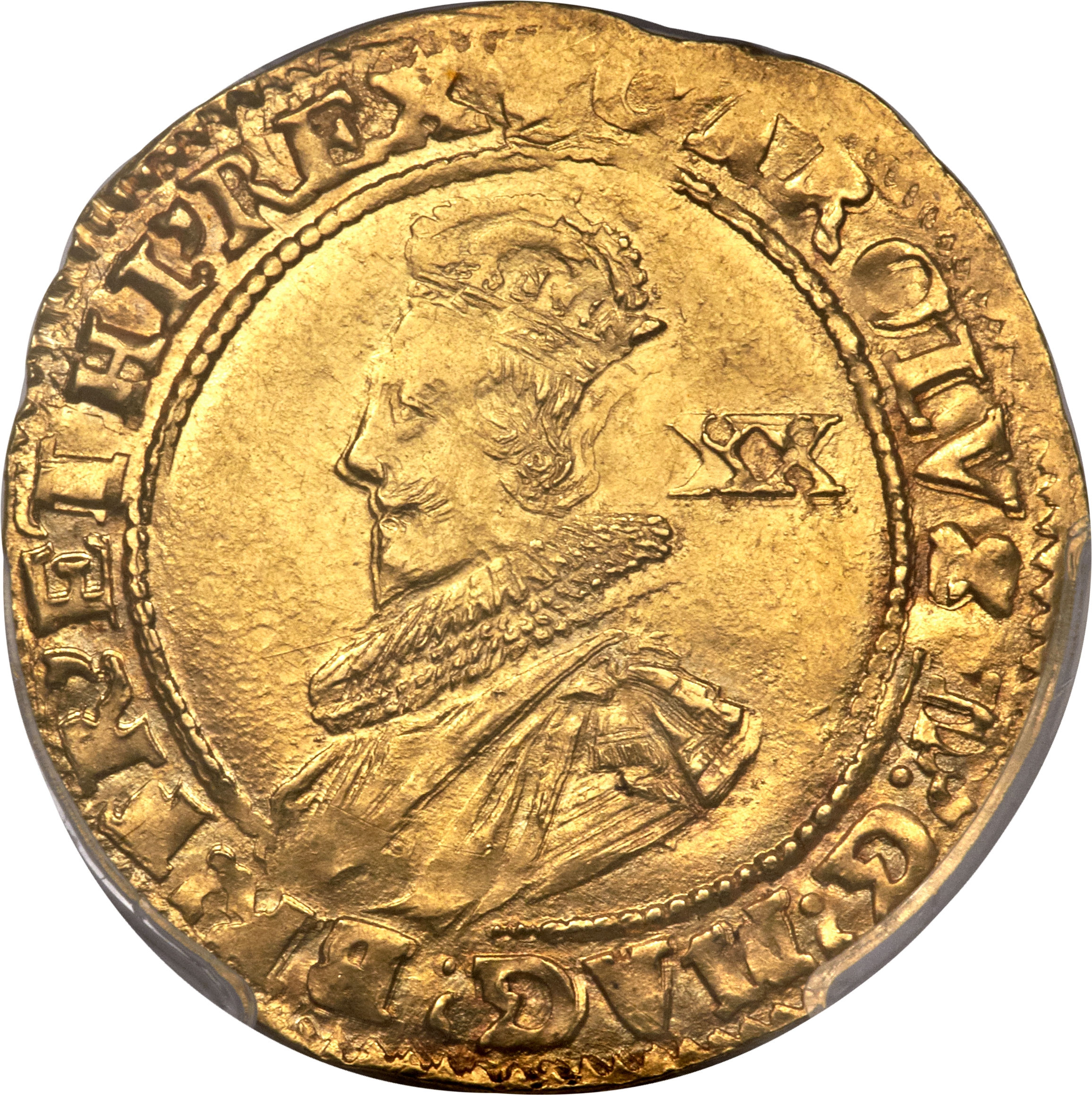 1 Unite - Charles I group B; 2nd bust obverse