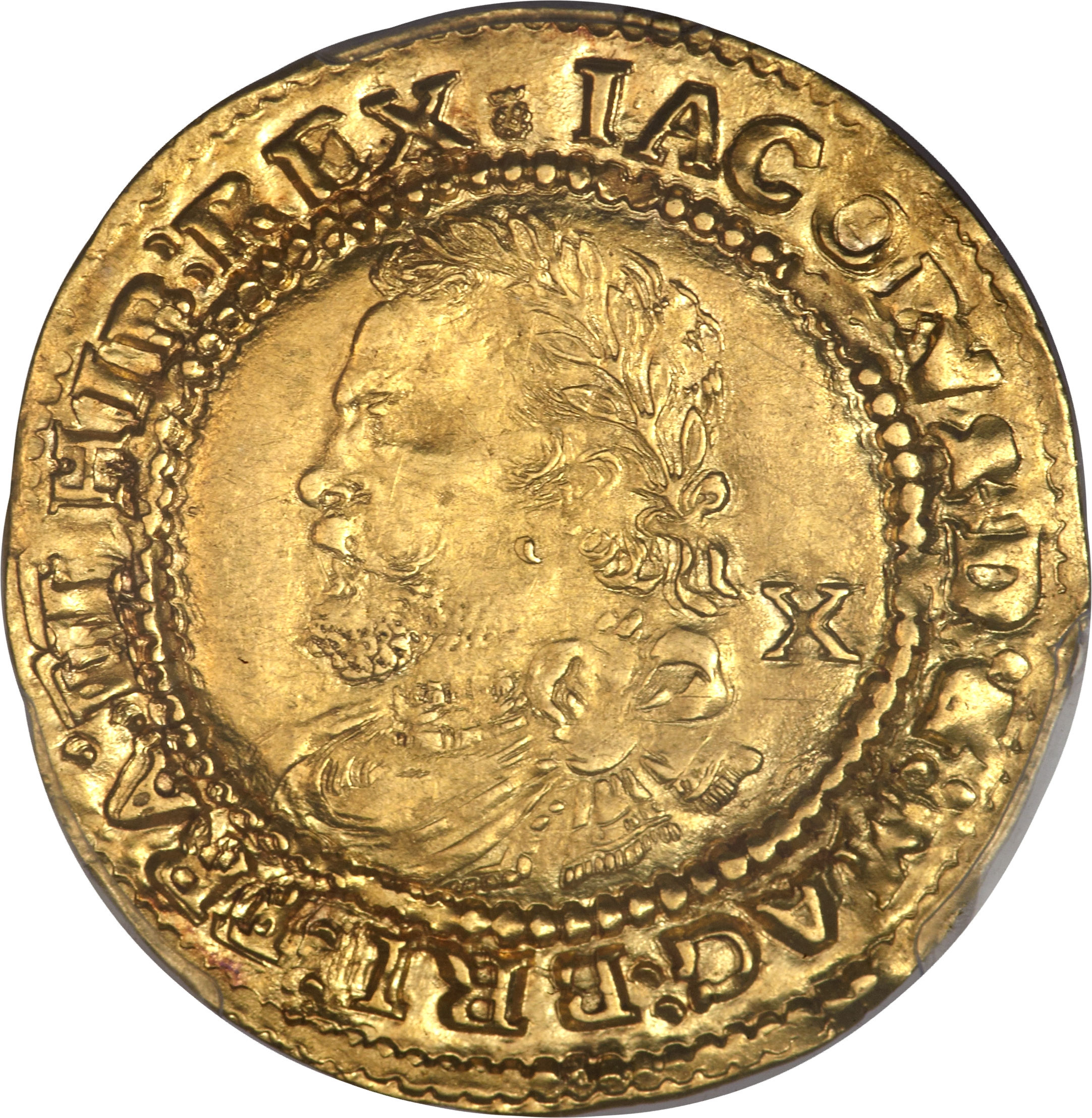 ½ Laurel - James I 3rd coinage; 4th bust obverse