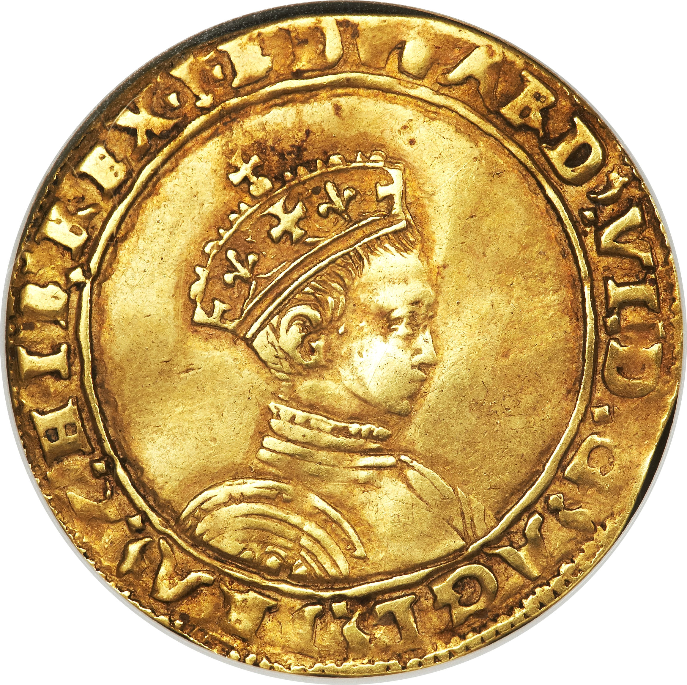 ½ Sovereign - Edward VI 2nd period; crowned bust obverse