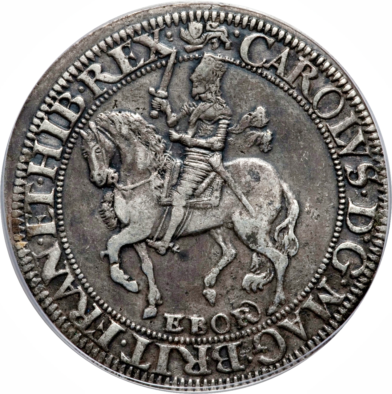 ½ Crown - Charles I York obverse