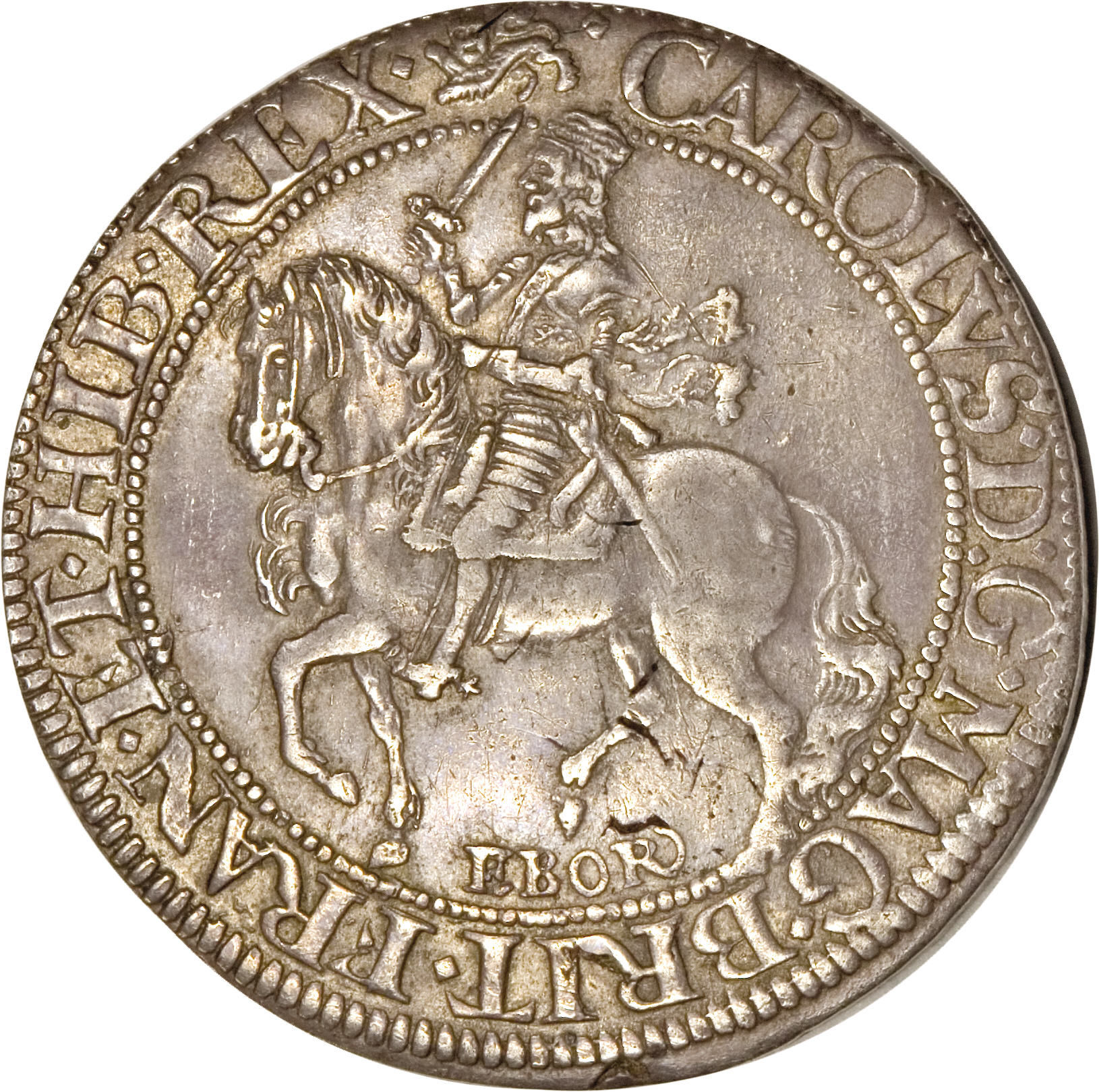 ½ Crown - Charles I York obverse
