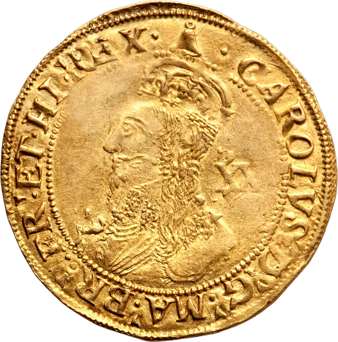 1 Unite - Charles I group E; 5th bust obverse