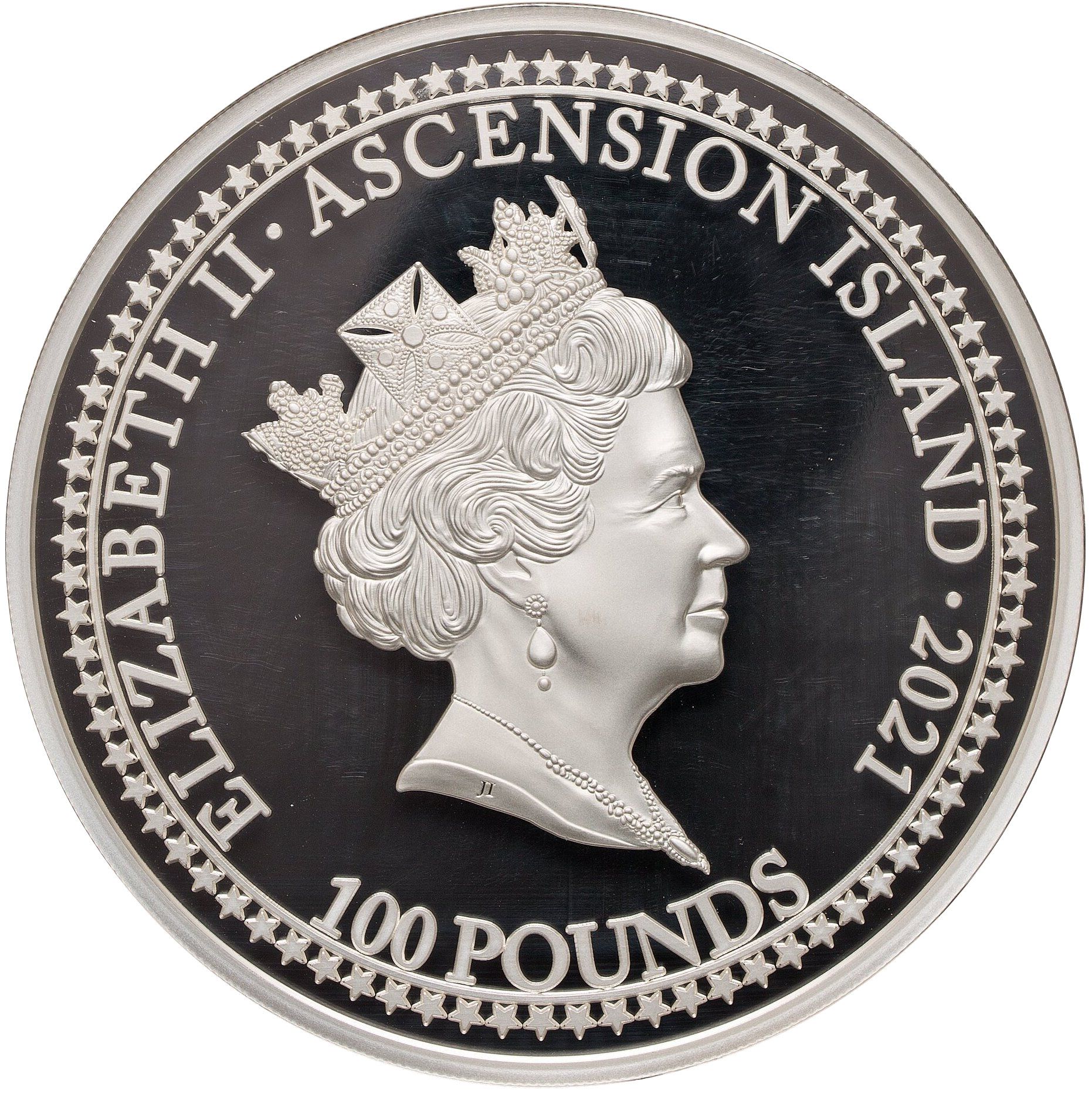 Ascension Island 100 Pounds - Elizabeth II Bonomi Pattern - Victoria obverse
