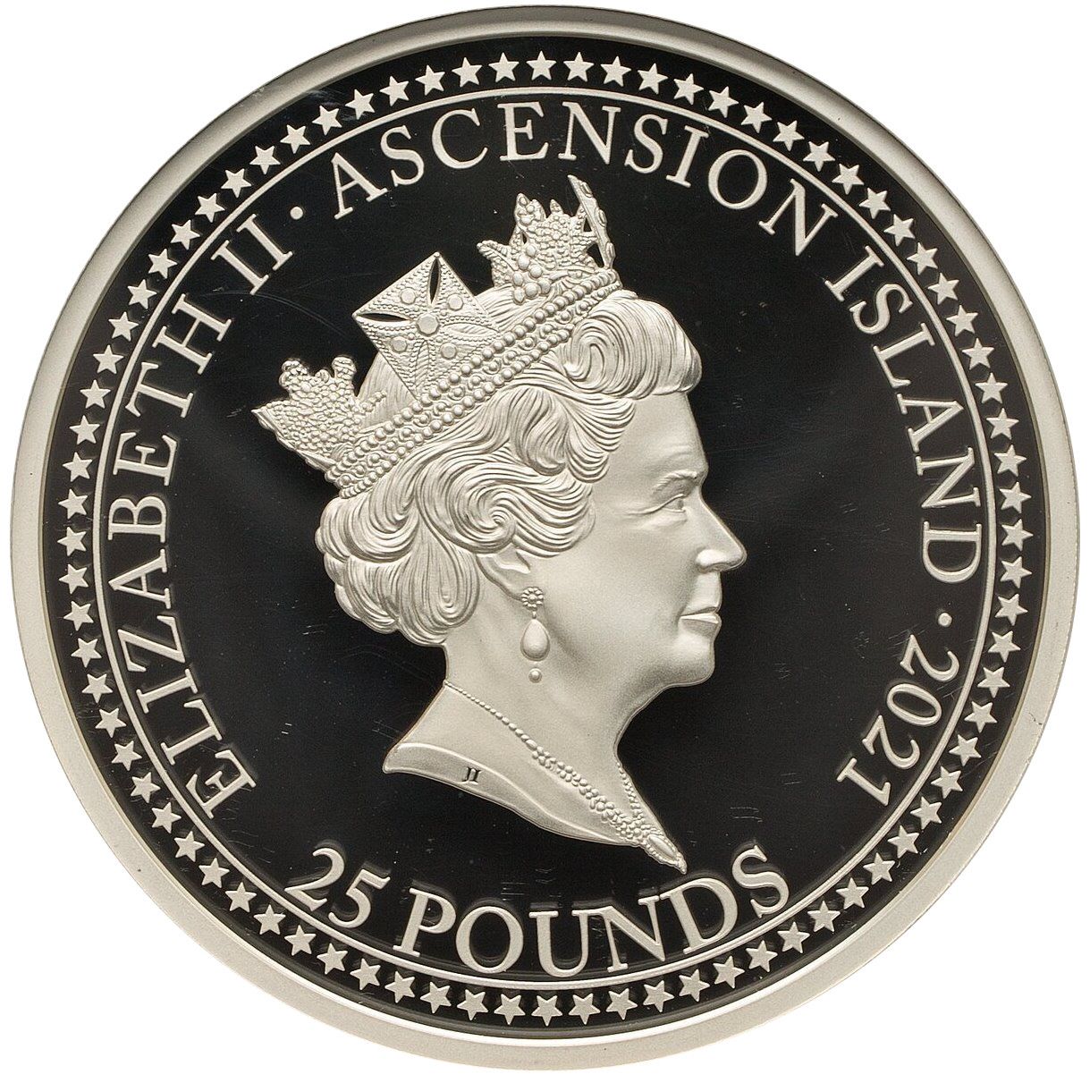 Ascension Island 25 Pounds - Elizabeth II Bonomi Pattern - Victoria obverse