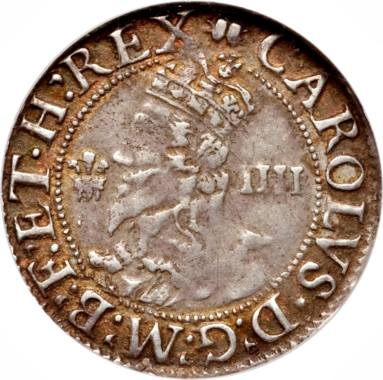 1 Groat - Charles I Aberystwyth; crown breaks circle obverse