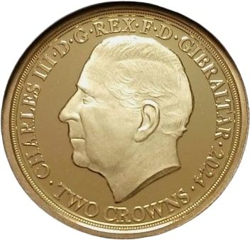 Gibraltar 2 Crowns - Charles III D-Day 80 - Remembrance obverse