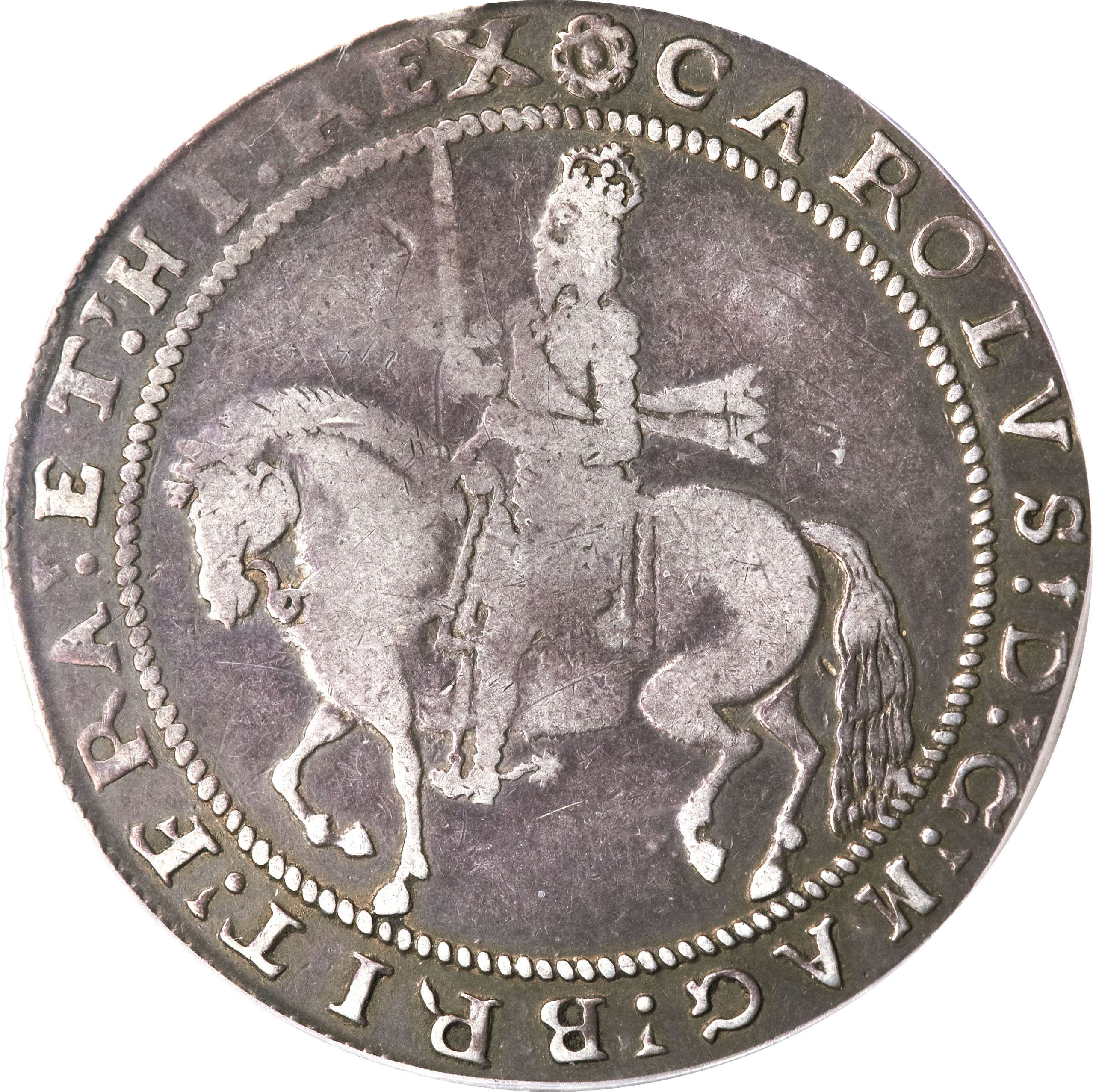 1 Crown - Charles I Truro obverse