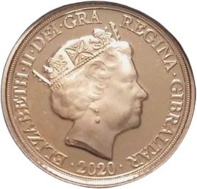 Gibraltar ½ Sovereign - Elizabeth II Winston Churchill