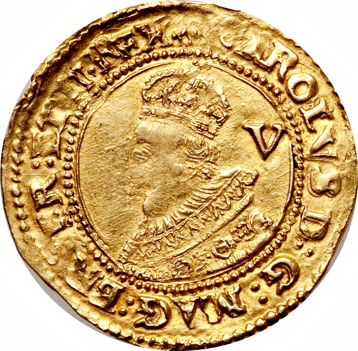 1 Crown - Charles I Tower; 1st bust obverse