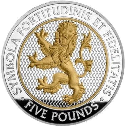 Isle of Man 5 Pounds - Charles III Lion of England; Silver Proof